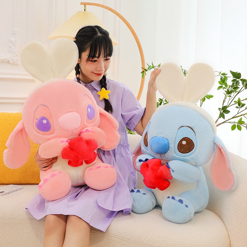 Stitch Lilo and Plush Toy Stuffed Doll Lempar Bantal Ornamen Rumah Anak Dekorasi Hadiah