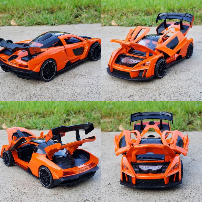 1:32 McLaren Senna Alloy Mobil Sport Metal Suara Dan Cahaya Tarik Kembali Mainan Hadiah