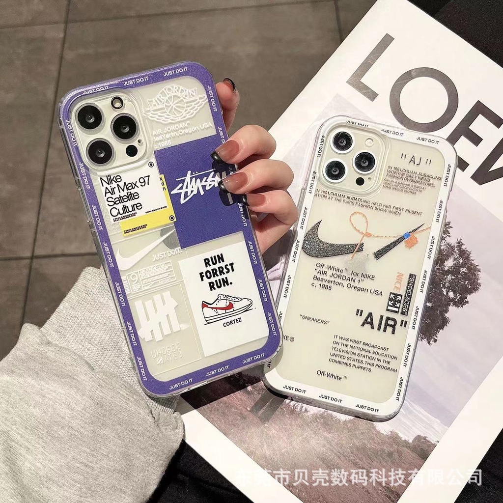 IPHONE Casing TPU Untuk Iphone11 12 13 Pro Max Xr X Xs Max7 8 Plus SE 2022 Tide Brand Label Silicone Soft Cover