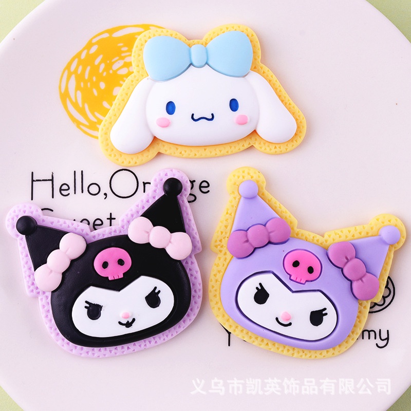 Kuromi Melody Cinnamon Dog Series Patch DIY Kartun Resin Perhiasan Aksesoris Kecil Cream Lem Aksesoris Untuk Telepon Latop