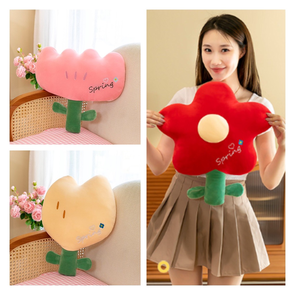 Bantal Mainan Mewah Bunga Tulip Warna-Warni Untuk Dekorasi Kamar Anak 45cm /60cm