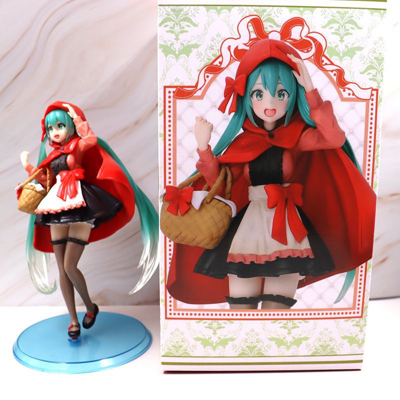 Miku Little Hatsune Red Riding Hood Figure Mainan Model Patung Hadiah Dekorasi Rumah