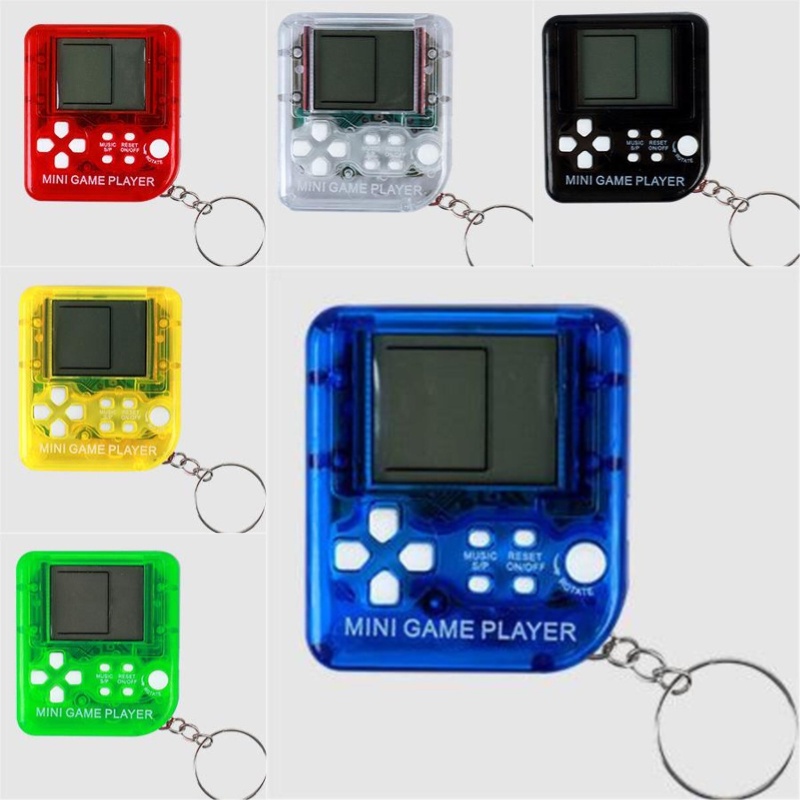 Gantungan Kunci Mainan Mini Game Elektronik Tetris Dengan Kubus Desain Klasik