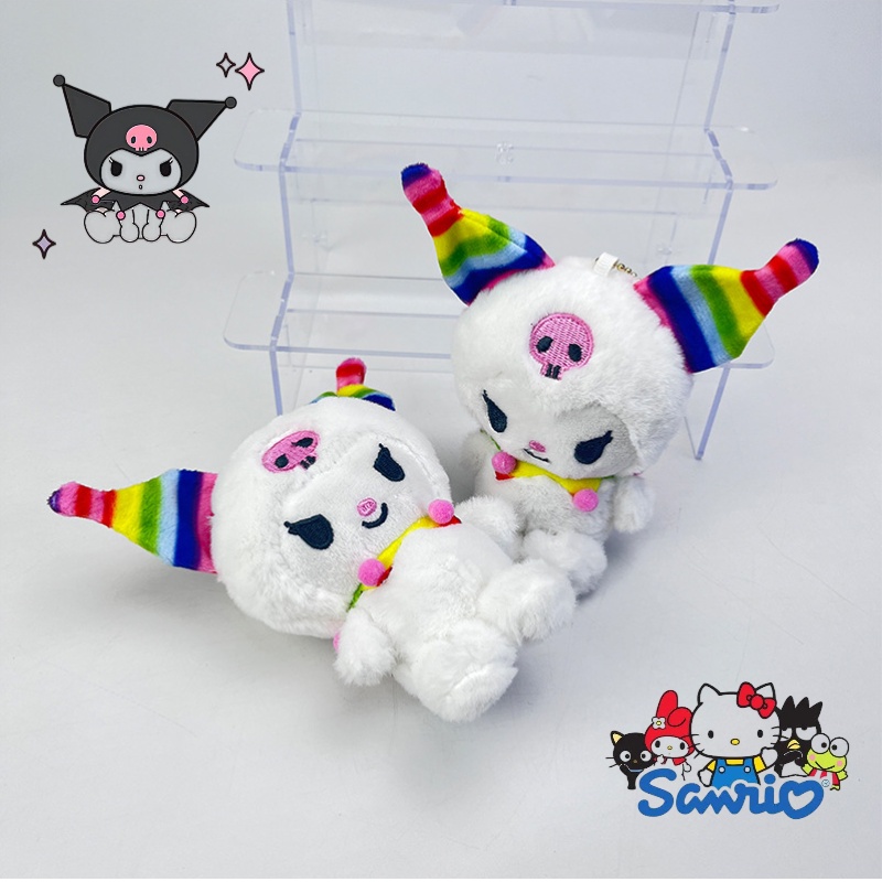 Gantungan Kunci Plush Rainbow Warna-Warni Untuk Tas Ransel Dan Hadiah Boneka Kuro Lomi