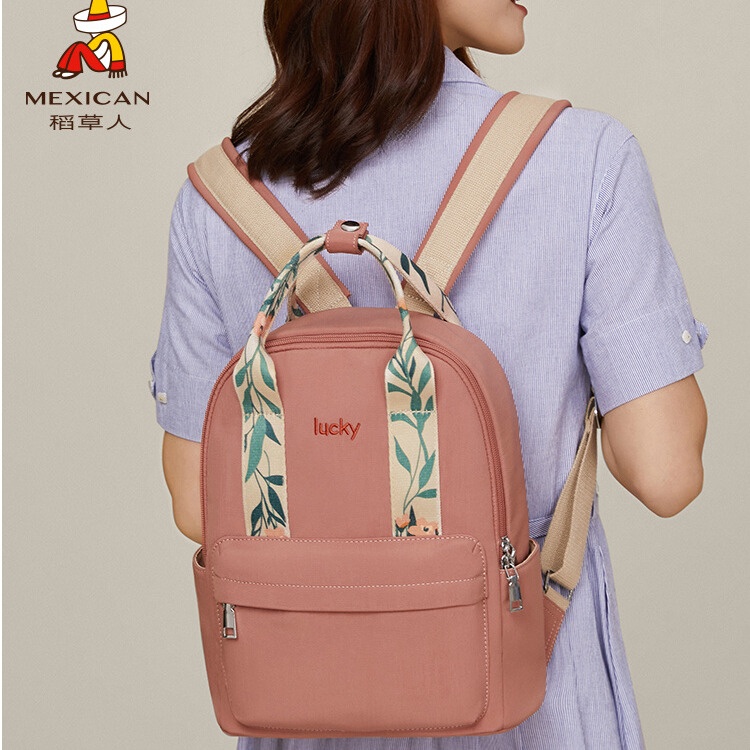 Backpack Tas belakang menakutkan untuk wanita, tas belakang fashionable untuk belanja, canvas biasa 