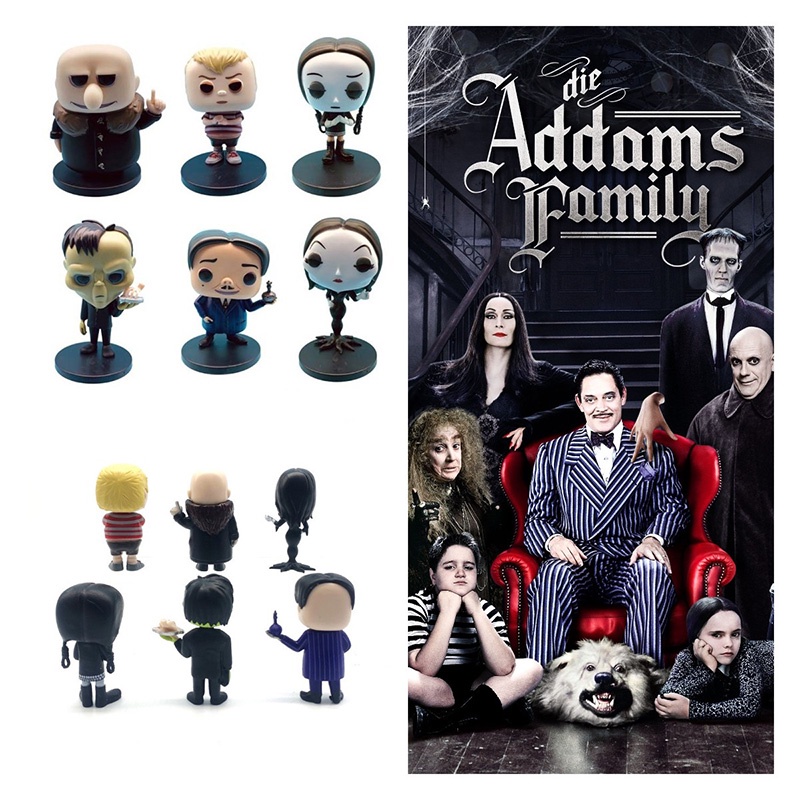 Figure Pvc Keluarga Addams Berkualitas Tinggi Set 6pcs Untuk Fans Dan Kolektor