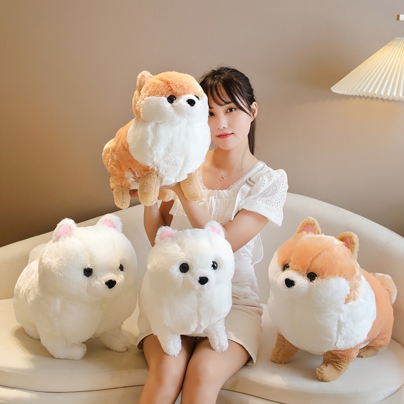 Boneka Anjing Bichon Frise Standing Mewah Untuk Pecinta Hewan