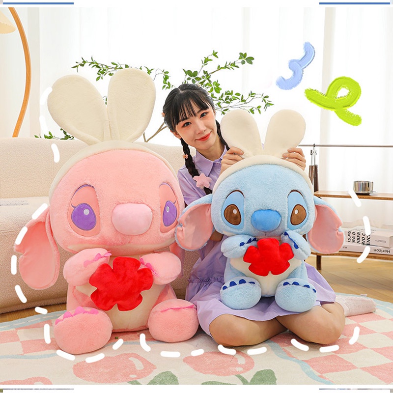 Stitch Lilo and Plush Toy Stuffed Doll Lempar Bantal Ornamen Rumah Anak Dekorasi Hadiah