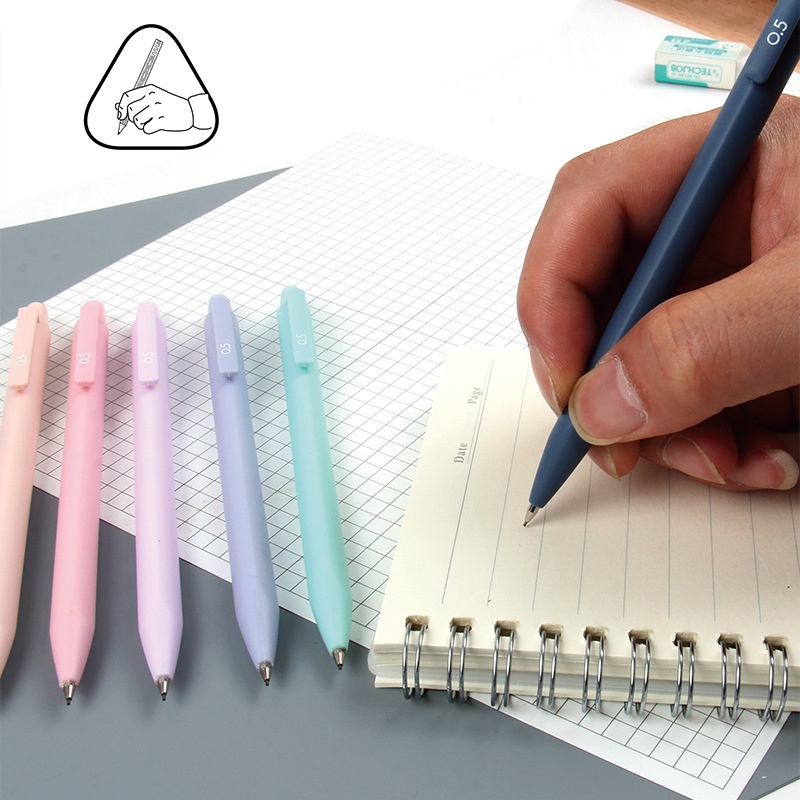 1pc Sederhana Warna Acak Dihapus Morandi Tekan Pensil Otomatis/0.5mm Tulis Halus Pena Mekanik Plastik Cepat Alat Tulis Kantor Siswa Sekolah