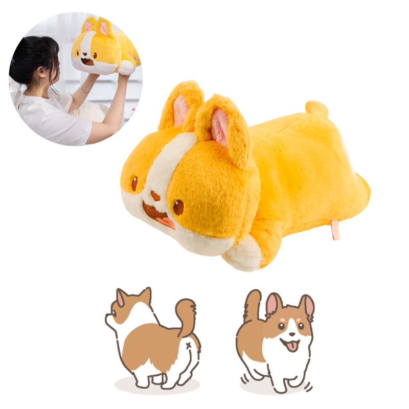 Bantal Anjing Corgi Halus Dan Lembut, Cocok Untuk Di Cuddling Dan Di Copot