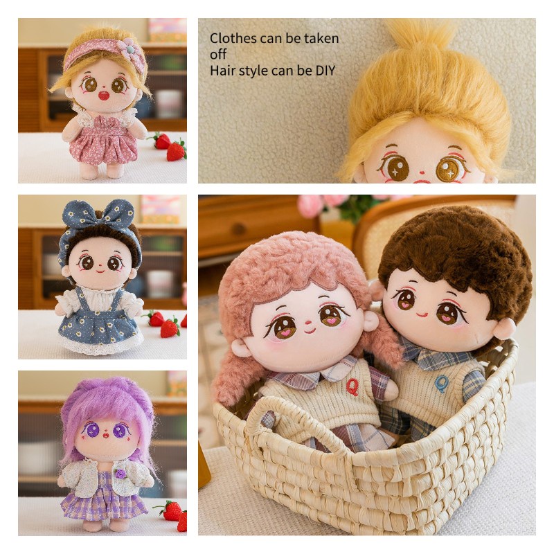 Boneka Mainan Plush Model Hewan Lucu Dan Cuddly, Tinggi 20cm, Isian Katun Pp, Pakaian Dapat Disesuaikan