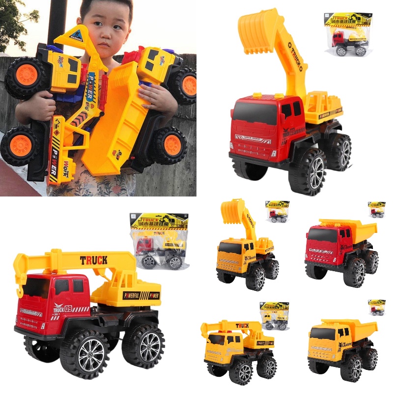 Crane Dump Truk Besar Model Excavator Mainan Anak Konstruksi Mobil Bulldozer