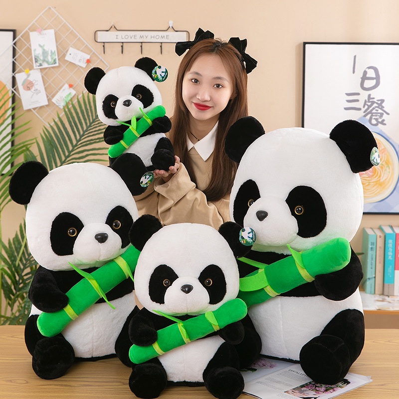 Plushie Panda Berkualitas Tinggi, Realistis Dan Menggemaskan, Rambut Panjang Bahan Mewah