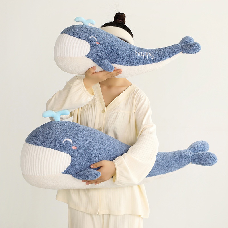 Boneka Plush Ikan Paus Besar Dan Dapat Di Peluk Dengan Kemasan Jaring Cocok Untuk Segala Usia Dan Keperluan