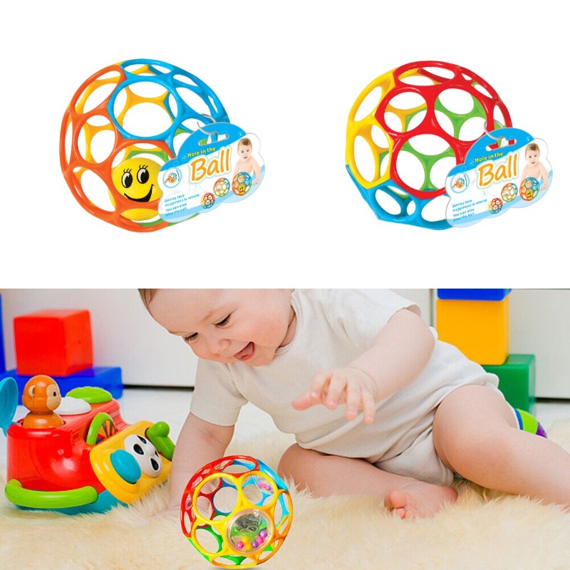 Soft Tpu Baby Teething Ball Colorful, Gripping, Merangkak Dan Mainan Pengembangan Sensorik Dengan Bola Rolling Kecil