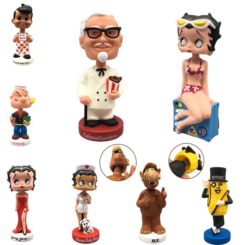 Betty Boop And Popeye Mainan Pvc Figure Boneka Kepala Goyang Lucu Dan Koleksi Untuk Fans