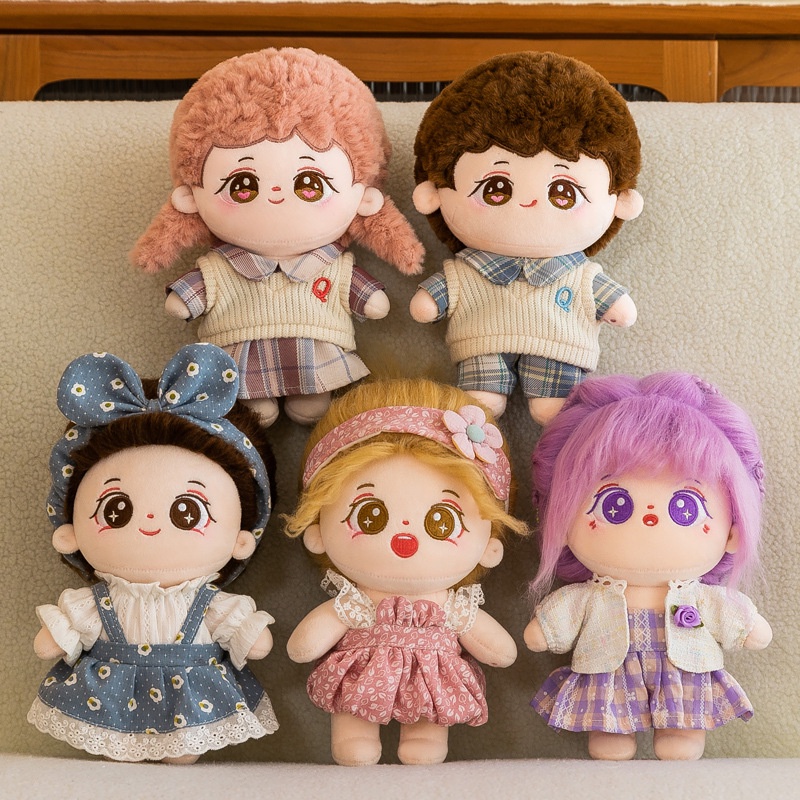 Boneka Mainan Plush Model Hewan Lucu Dan Cuddly, Tinggi 20cm, Isian Katun Pp, Pakaian Dapat Disesuaikan