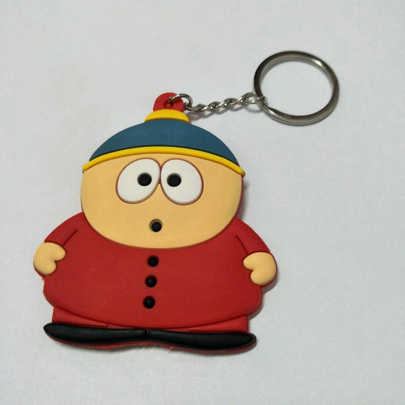 6-8 cm POP South Park Silikon Gantungan Kunci Gesper Tas Eric Kenny Kyle Stan Mobil Lucu Kartun Dekorasi Hadiah Anak