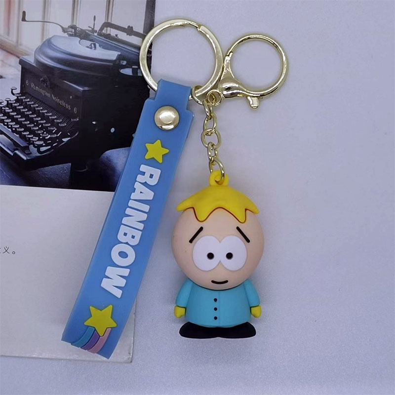 South Park Kunci Gesper Tas Liontin Gantungan Kunci Mobil Aksesori Dekorasi PVC