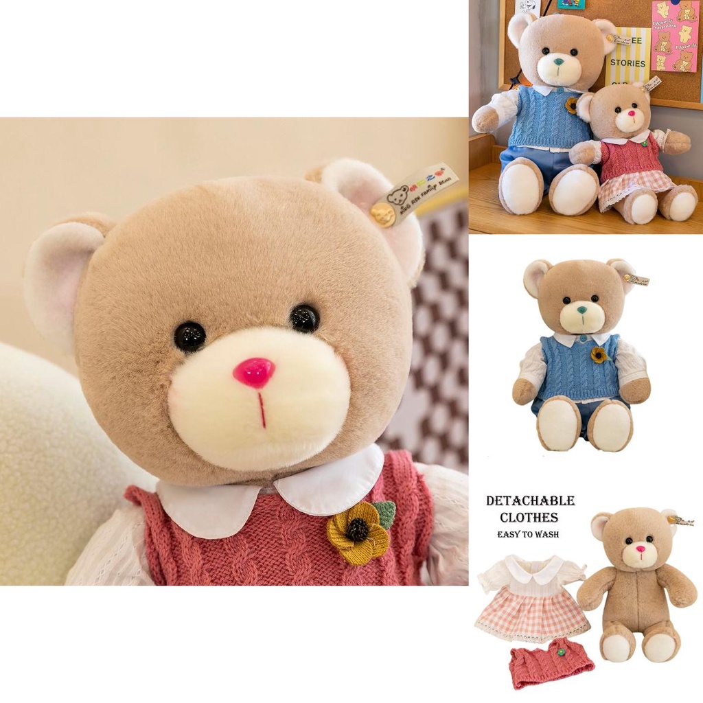 Boneka Teddy Bear Boneka Mainan Mewah Boneka Lembut Dg Pakaian Yang Dapat Dilepas Hadiah Xmas