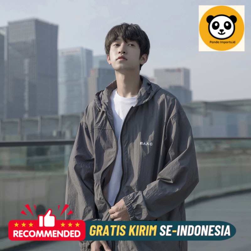 Jaket Pria Premium Pakaian layar matahari untuk es musim panas pria cepat kering jaket kota dengan j