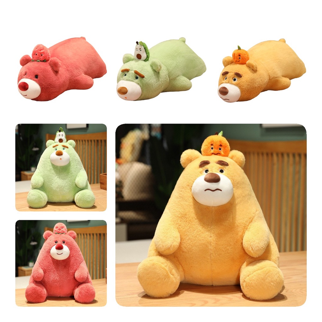 Fluffy Fruit Bear Boneka Binatang Bantal Mewah