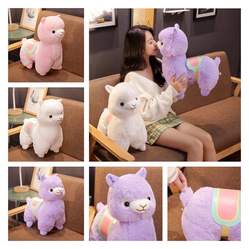 Mainan Boneka Domba Alpaka Lembut Dan Fuzzy Boneka Plush Lucu Untuk Anak Perempuan Ideal Untuk Tidur Atau Peluk 35cm