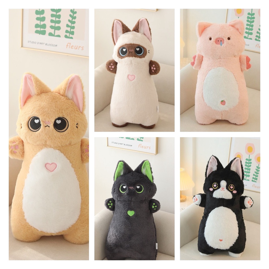 Delightful Siam/Biru/orange/cow/pig Kucing Boneka Binatang Cocok Untuk Ulang Tahun Dan Liburan