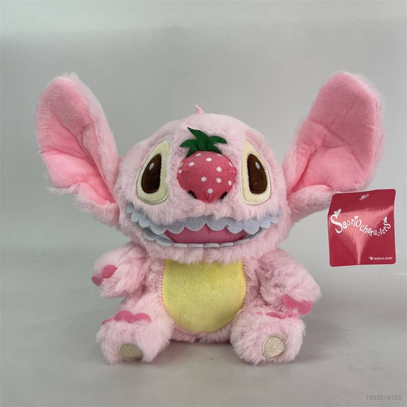 Mainan Stitch Strawberry Plush Dengan Tiga Ukuran Ulang Tahun Untuk Hadiah