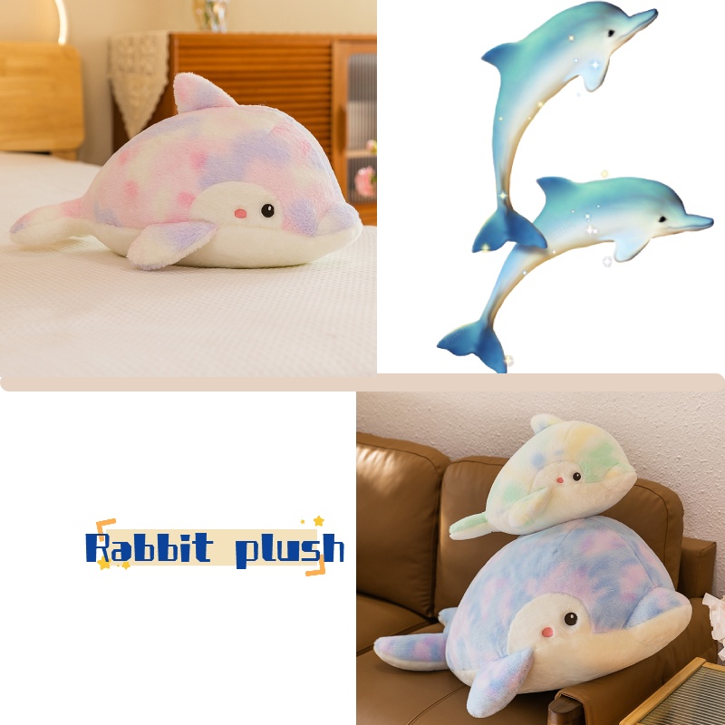 Mainan Plush Dolphin Warna-Warni, Cocok Untuk Diberikan Hadiah, 65cm