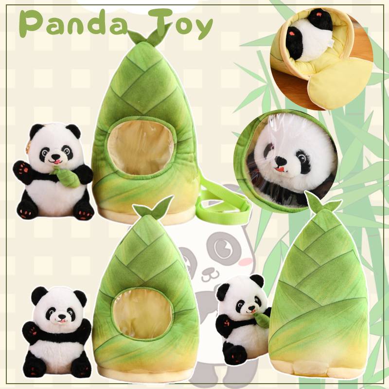 Bamboo Panda Plush Stuffed Animal Toy Dengan Tas Ransel Hadiah Yang Sempurna Untuk Pecinta Anak Dan Panda