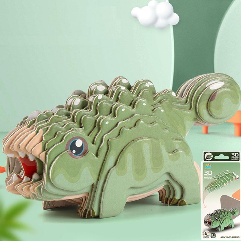 Kertas Dinosaurus Puzzle Develop Rakitan Intelijen Anak Tiga Dimensi