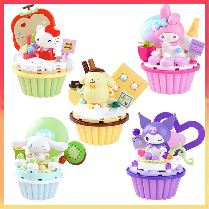 Sanrio Family Kuromi Melody Series Building Block Cake Cup Rakitan Mainan Hadiah