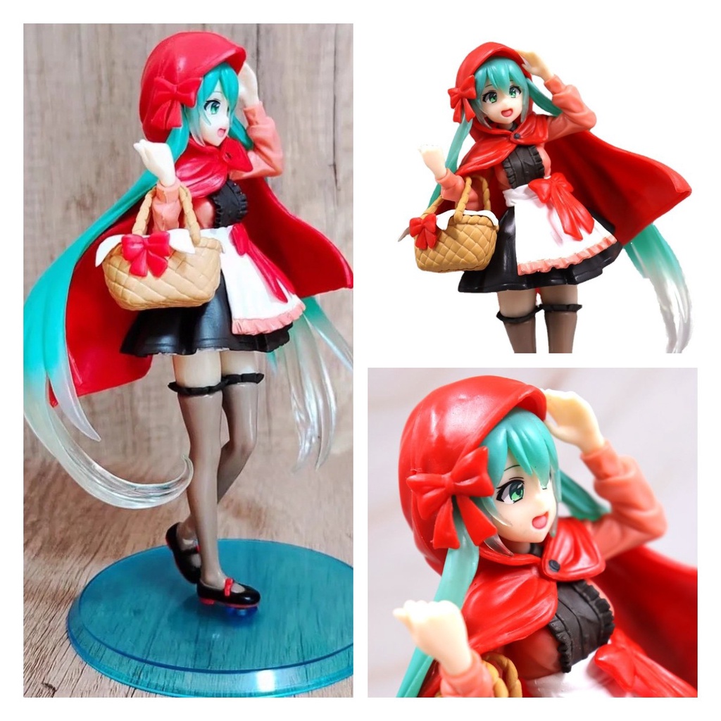 Miku Little Hatsune Red Riding Hood Figure Mainan Model Patung Hadiah Dekorasi Rumah