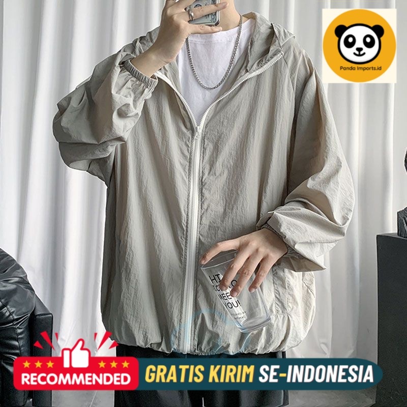 Jaket Pria Premium Pakaian layar matahari untuk pria memakai trend musim panas, bernafas, ringan, di