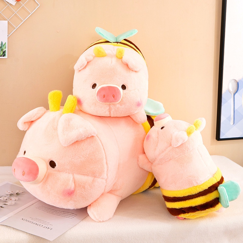 Adorable Bee Pig Plushie Dengan Isian Bahan Katun Pp Cocok Untuk Cuddling Dan Mendekor