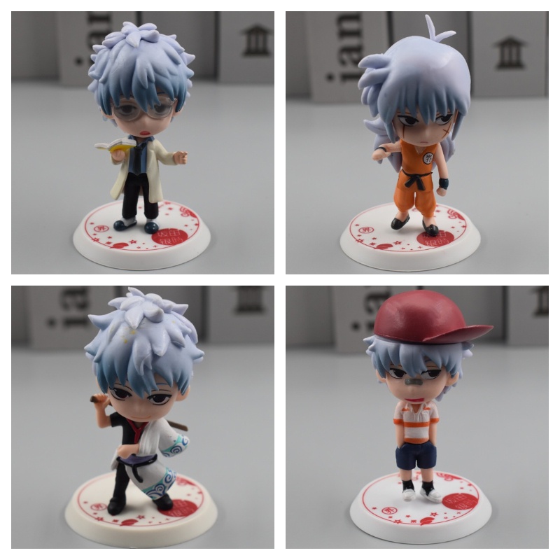 Tokoh Anime Penggemar Muda Set 4model Gintama Sakata Gintoki Pvc