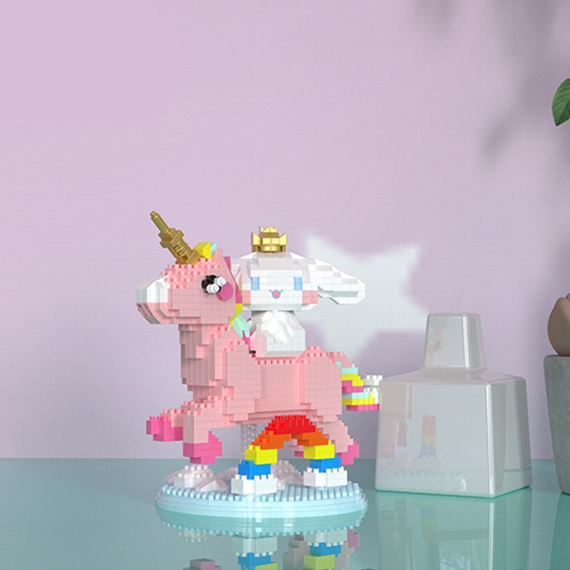 Sanrio Cinnamorroll Model Boneka Unicorn Majelis Building Block Mainan Anak