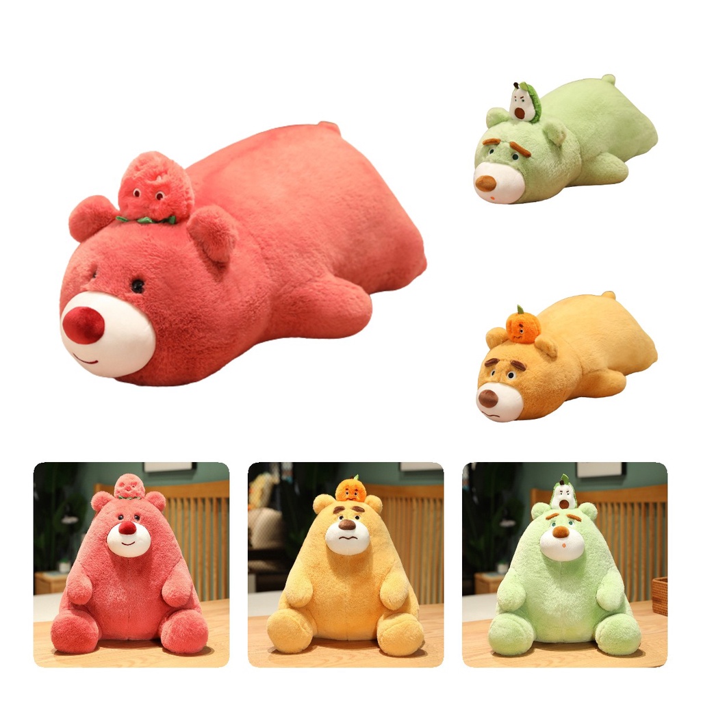 Fluffy Fruit Bear Boneka Binatang Bantal Mewah