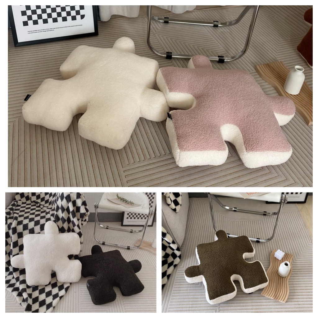 8warna Puzzle Plush INS Mainan Bantal Punggung Super Berbulu Pillow Dekorasi Rumah