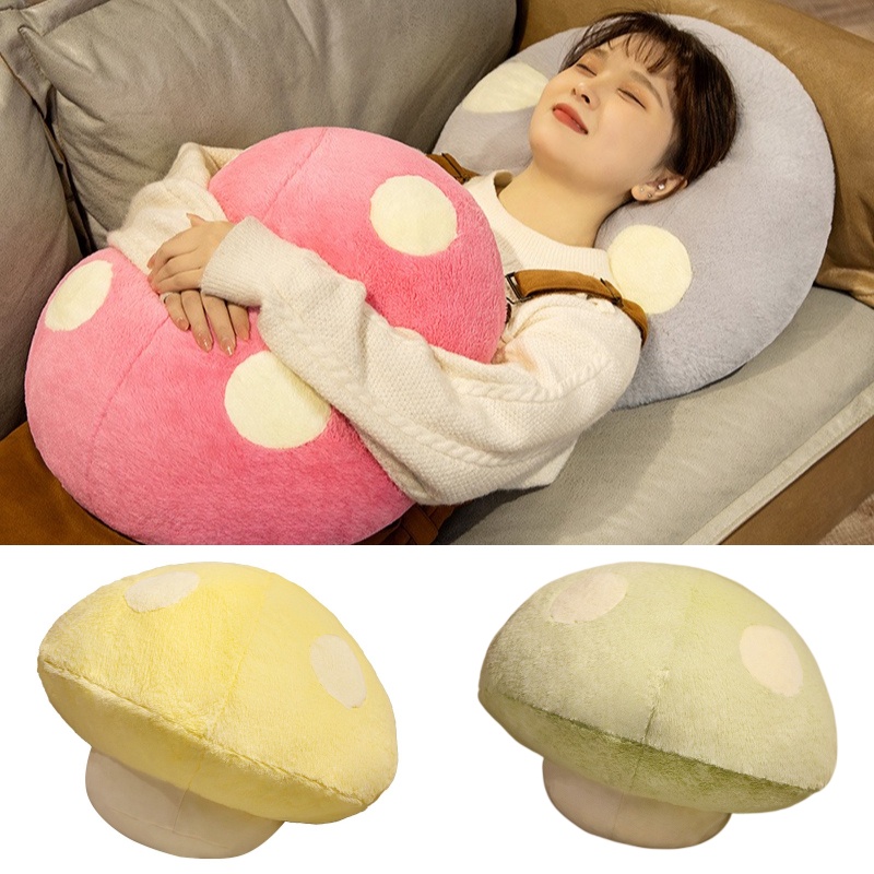 Plush Mushroom Stuffed Animal Bantal Bahan Plush Pendek Ultra-Lembut