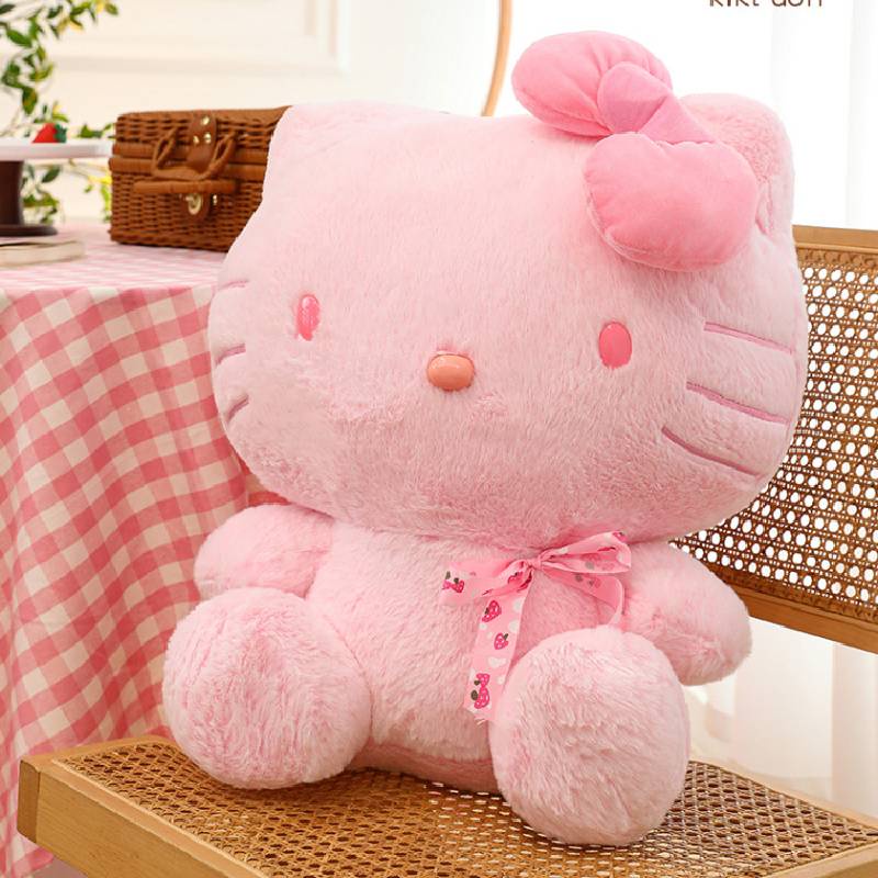 Mainan Boneka Kitty Pink Mewah Super Lembut Untuk Hadiah Ulang Tahun Anak Yang Sempurna