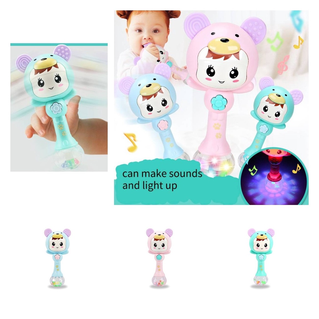 Mainan Teether Bayi Lembut Dan Aman Dengan Cahaya, Suara Dan Tekstur Yang Bagus Untuk Perkembangan Awal