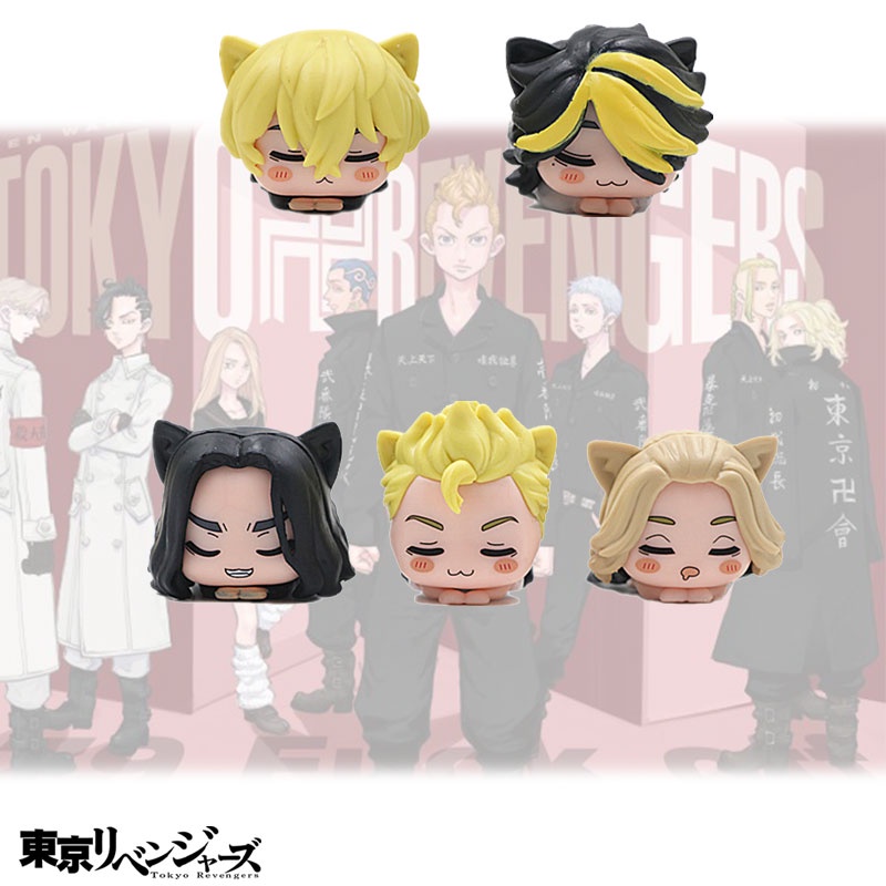 Set Angka Pvc Tokyo Avenger Cat-ear Kecil Untuk Kolektor