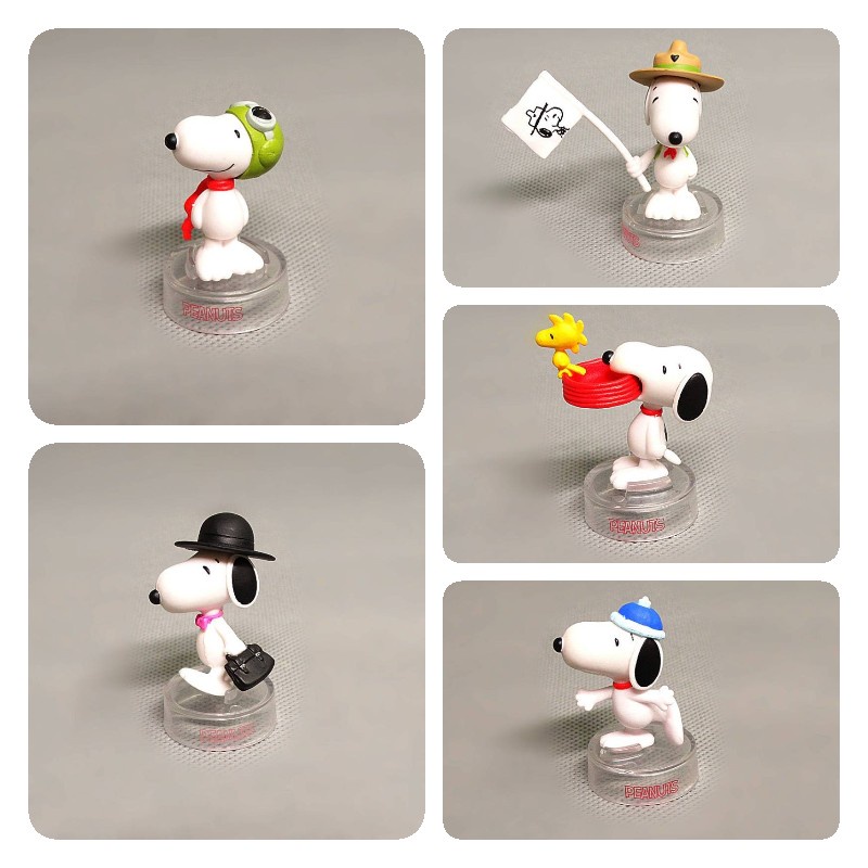 Set 5pcs Figure Snoopy Pvc Untuk Hiasan Meja Dan Susun Model Lucu Dan Warna Warni