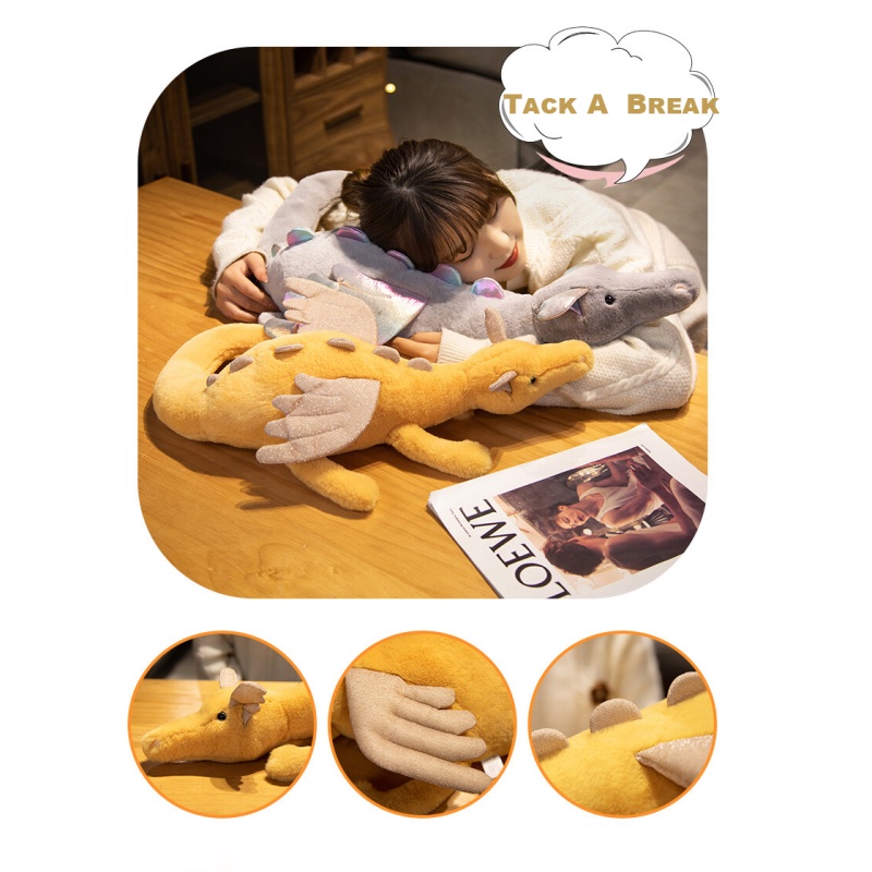 Boneka Naga Berbulu Pendek Ukuran 19,7in