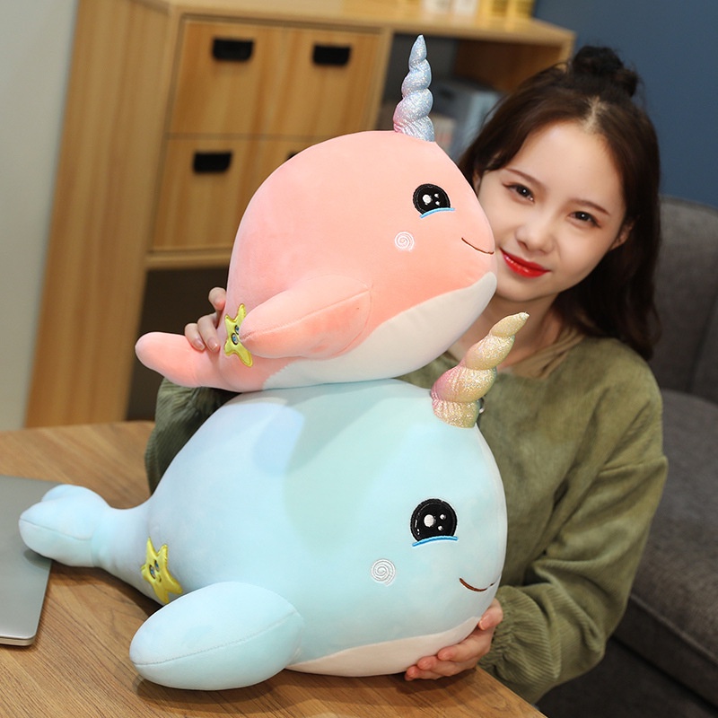 45cm Adorable Kartun Lembut Unicorn Whale Mainan Mewah Boneka Boneka Bantal Anak Hadiah