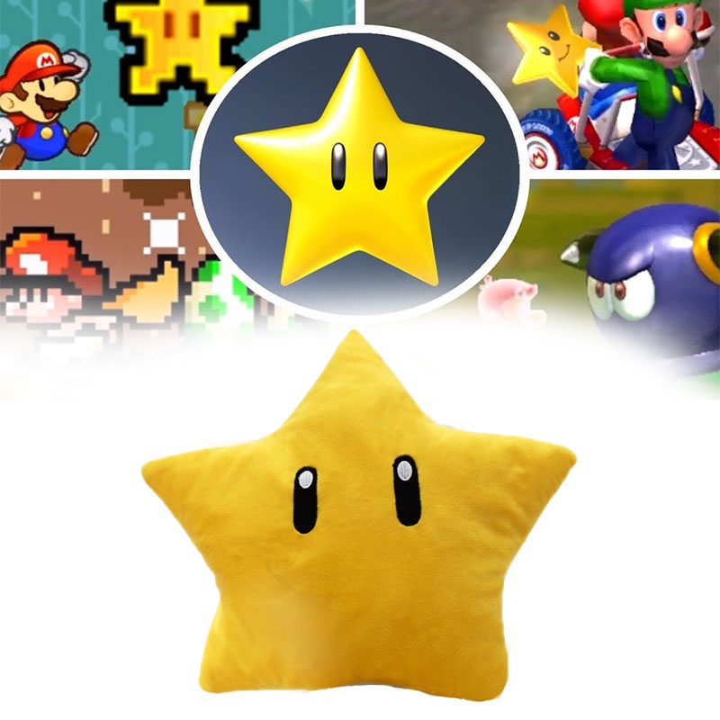 Bros Super Mario Bulu Pendek High Quality Yellow Star Mewah