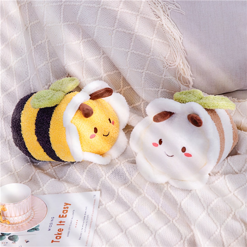 30 cm Stripe Bee Mainan Mewah Bantal Lembut Peluk Boneka Dekorasi Rumah Anak Hadiah Ulang Tahun