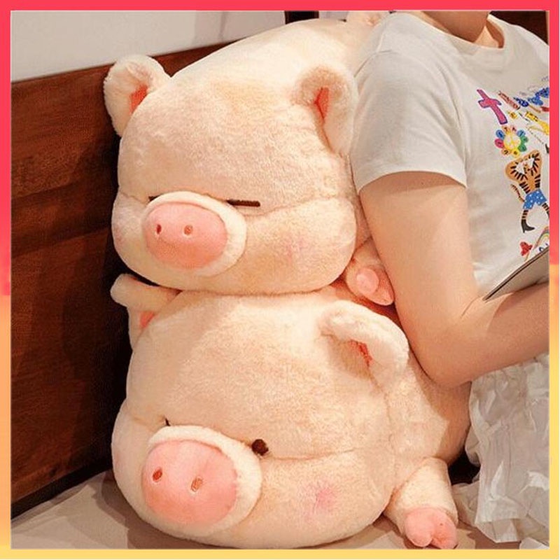 40cm Pink Pig Boneka Binatang Bantal Anak Perempuan Manis Lucu Lembut Pendek Bahan Mewah 40cm